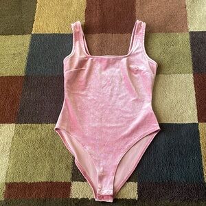 Forever 21 Pink Velvet Bodysuit
